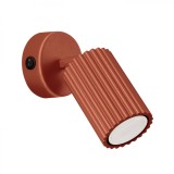 Lampă De Perete Karbon Ocru Roșu Aluminiu 1 Bec Tub Minimalist De Interior