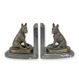 Buldogi-set doua suporturi pentru carti din bronz TBB-183