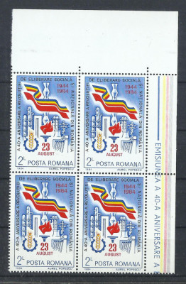 TSV$ - 1984 LP 1109 A 40-A ANIVERSARE A REVOLUTIEI DE LA 23 AUGUST BLOCX4 MNH/** foto