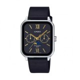 Casio MTP-M305L-1A2 Ceas Quartz pentru Bărbați 34mm cu Fazele Lunii și Curea din Piele Neagră
