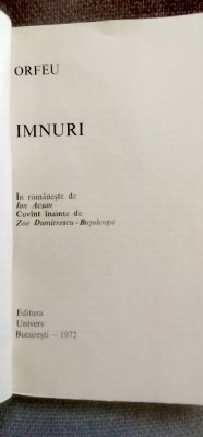 Orfeu - Imnuri foto