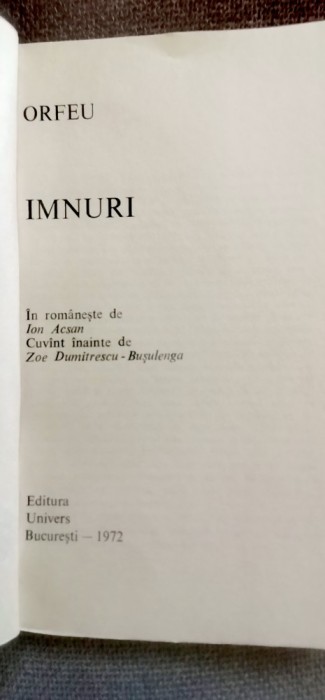 Orfeu - Imnuri