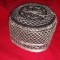 Chipiu turcesc ,chipiu vintage turcesc,fes vintage traditional turcesc,CHIPIU SUPERB NEGRU CU LUCRATURA ARGINTIE-INTEIOR ALB=17 CM DIAMETRU