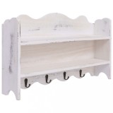 Cumpara ieftin Cuier de perete, alb, 50 x 10 x 30 cm, lemn