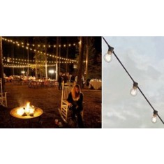 Ghirlanda luminoasa de exterior, lungime 8 m, cu 3 x becuri led G45 cu filament, dulii E27, becuri led 4 w
