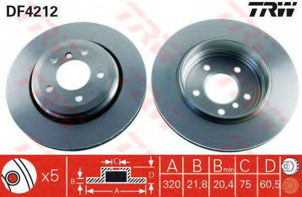 Disc frana BMW Seria 3 Cabriolet (E46) (2000 - 2007) TRW DF4212