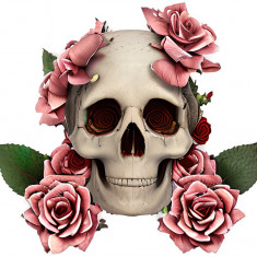 Sticker decorativ, Craniu, Roz, 62 cm, 1240STK