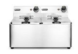 Friteuză dublă 2 x 8 l, oțel inoxidabil, 2 x 3500W, zonă rece