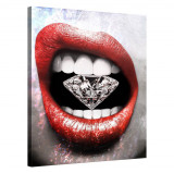 Tablou Canvas, Tablofy, Diamond Lips, Printat Digital, 90 &times; 120 cm