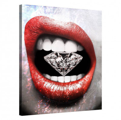 Tablou Canvas, Tablofy, Diamond Lips, Printat Digital, 90 &amp;times; 120 cm foto