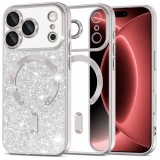 Cumpara ieftin Husa MagSafe pentru Apple iPhone 18 Pro Max / 17 Pro Max, Techsuit, Luxury Glitter, Argintie