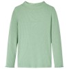 Tricou de copii cu m&acirc;neci lungi, guler tunică, verde mentă &icirc;nchis, 140