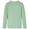 Tricou de copii cu m&acirc;neci lungi, guler tunică, verde mentă &icirc;nchis, 140