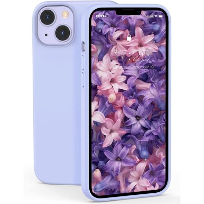 Husa din silicon ultra-slim mata cu microfibra pe interior pentru iphone 13 / mov deschis foto