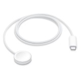 Cablu de incarcare pentru Apple Watch, Magnetic, Fast Charger, USB-C, 1m, Alb