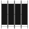 Paravan camera Gossi, 4 panouri, 160x180 cm, negru - separator decorativ, ecran intimitate