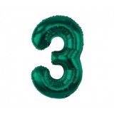 Balon Folie Cifra 3 Verde Inchis - 85 cm