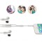 Splitter stereo subtire de la 3,5 mm tata la 2 x 3,5 mm mama-Lungime 0.25M-Culoare Alb