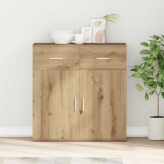 vidaXL Bufet cu sertar stejar artizanal 79 x 38 x 80 cm Lemn compozit