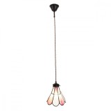 Cumpara ieftin Lustra din fier maro si sticla Tiffany 18x15x115 cm