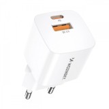 Incarcator Retea WZK CMWCW, 20W, 3A, 1 x USB-A - 1 x USB-C, Alb, Universal