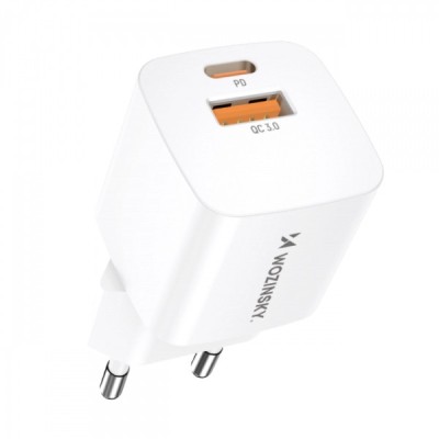Incarcator Retea WZK CMWCW, 20W, 3A, 1 x USB-A - 1 x USB-C, Alb foto