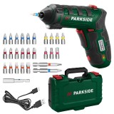 Șurubelniță Electrică cu Acumulator 4V, 10Nm, &Icirc;ncărcare USB-C, LED Integrat, Sens Dreapta/St&acirc;nga, Set Biți Inclus