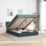 vidaXL Cadru de pat otoman cu saltea verde &icirc;nchis 140x200cm catifea 3311852