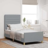 Cadru de pat, gri deschis, 100x200 cm, textil