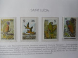 St Lucia -Fauna ,pasari,wwf-serie completa -nestampilate, Nestampilat