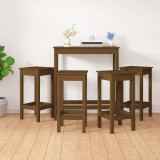 Set mobilier de bar, 5 piese, maro miere, lemn masiv de pin