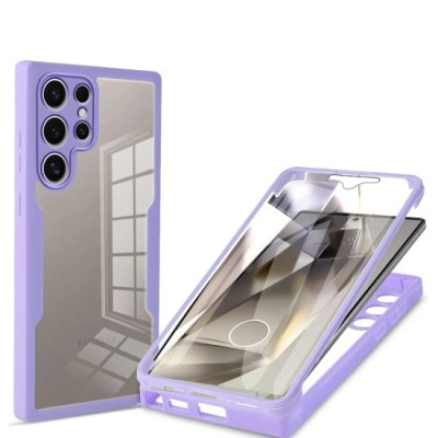 Husa pentru Samsung Galaxy S24 Ultra + Folie - Techsuit ColorVerse 360 Series - Purple foto
