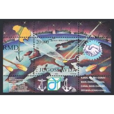 Iugoslavia 1993 - Dunărea, cooperare, harta, colita neuzata