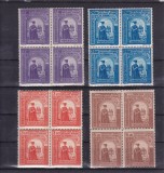 ROMANIA 1943 LP 154 III DUCA VODA BLOCURI DE 4 TIMBRE MNH, Nestampilat