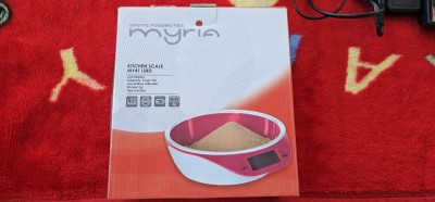 Cantar de bucatarie MYRIA MY4115, 5kg , FUNCTIONEAZA . ESTE NEFOLOSIT . foto