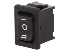 Rocker Switch SP3T ON-OFF-ON 6A 250V Black IP40 foto