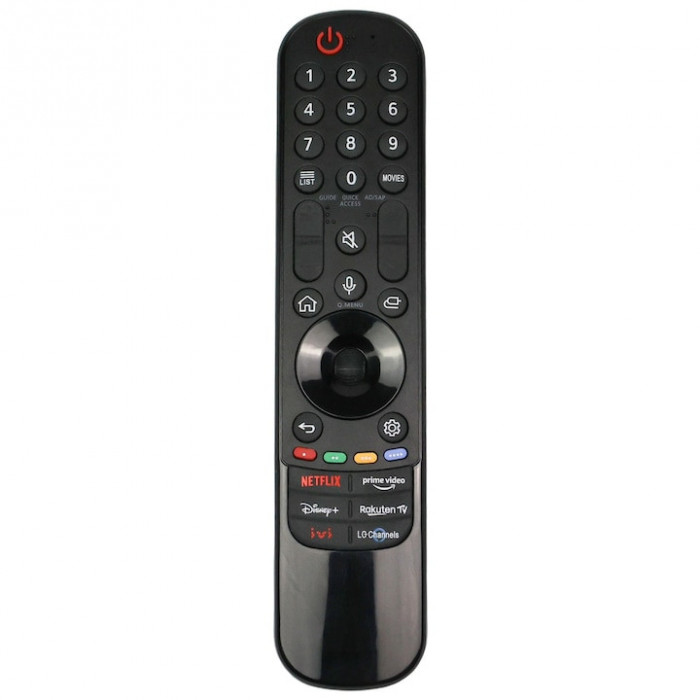 Telecomanda pentru Smart TV LG AN-MR21GA, infrarosu, x-remote, Netflix, Disney+, Prime Video, Negru