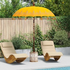 Parasol Balinez Galben 180-190 cm Bumbac, lemn masiv