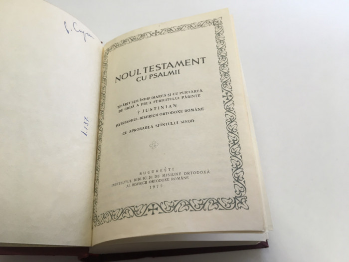 NOUL TESTAMENT SI PSALMII 1972- PATRIARHUL JUSTINIAN