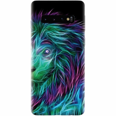 Husa silicon pentru Samsung Galaxy S10 Plus, Abstract Lion 002 foto