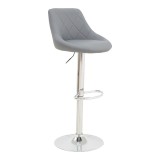 Cumpara ieftin Scaun bar Boronez inaltime ajustabila piele ecologica PU gri si baza cromata 47x49x112 cm
