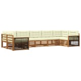vidaXL Set de canapele de exterior cu pernă 7 pcs Natural și Crem 3383803