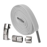 Cumpara ieftin Sireturi elastice pentru incaltaminte sport, inchidere magnetica fara legare - Gri