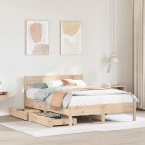 Gossi cadru de pat fara saltea, 135x190 cm, lemn masiv de pin
