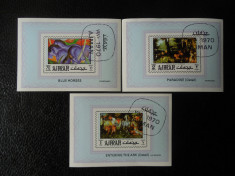 Bloc timbre pictura stampilat Ajman timbre arta timbre picturi Miniblocuri foto