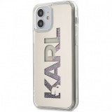 Husa TPU Karl Lagerfeld Liquid Glitter Multi Mirror pentru Apple iPhone 12 mini, Argintie KLHCP12SKLMLGR