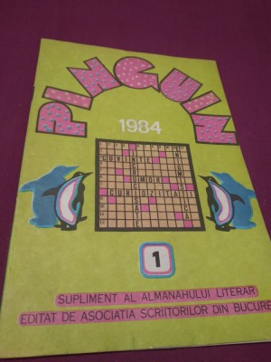 REVISTA REBUS PINGUIN 1 / 1984 NOU NICI UN REBUS CPMPLETAT foto