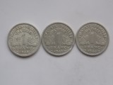 LOT 3 MONEDE 1 FRANC 1942,1943,1944 FRANTA-VICHY