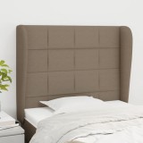 vidaXL Tăblie de pat cu aripioare gri taupe 93x23x118/128 cm textil 3117942