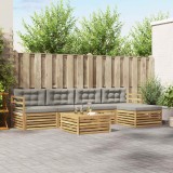 vidaXL Set de canapele de exterior 6 pcs Alb și gri deschis 3390346